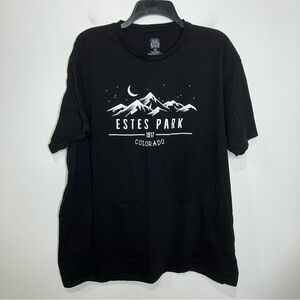 On the road‎ apparel co. Estes Park black and white t-shirt size XL
